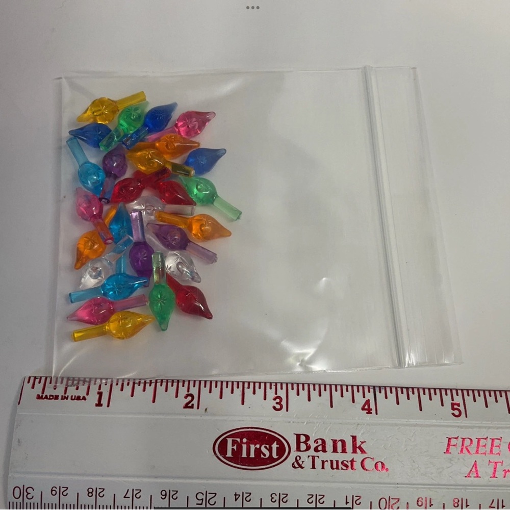 Star Twinkle Lights 27 Small Bulbs Ceramic Christmas Tree Pegs VINTAGE